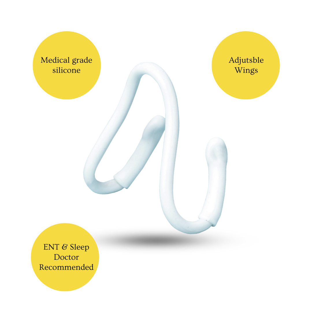 Close-up of NasalAid™ nasal dilator showcasing its soft medical-grade silicone design and ergonomic shape.