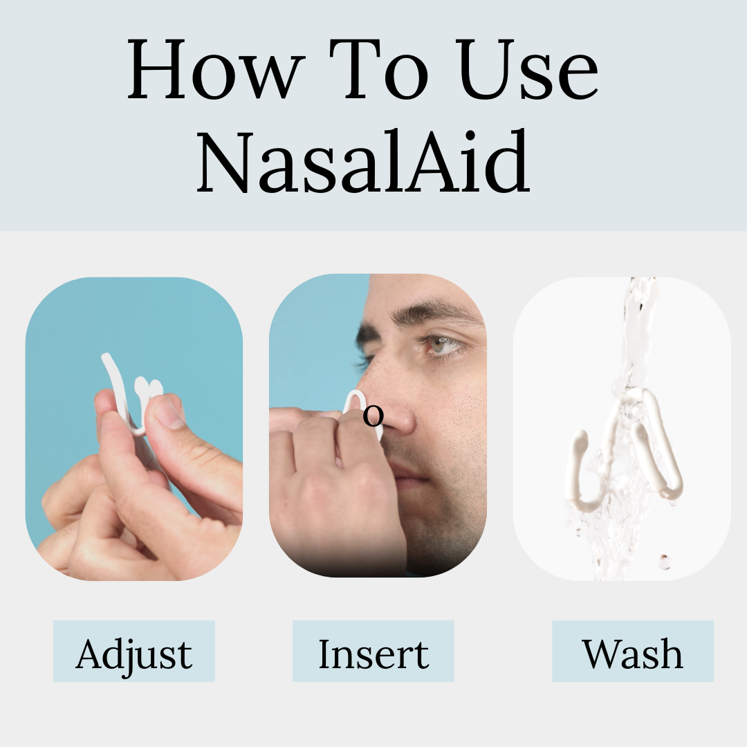 Cleaning NasalAid™ nasal dilator with warm soapy water for easy reuse and maintenance.
